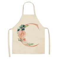 HKM-865107 Sleeveless Antifouling Apron in Cotton and Linen with Letter Patterns - One Size