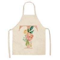 HKM-865107 Sleeveless Antifouling Apron in Cotton and Linen with Letter Patterns - One Size