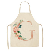 HKM-865107 Sleeveless Antifouling Apron in Cotton and Linen with Letter Patterns - One Size