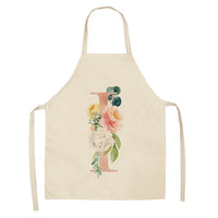 HKM-865107 Sleeveless Antifouling Apron in Cotton and Linen with Letter Patterns - One Size