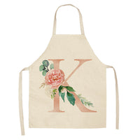 HKM-865107 Sleeveless Antifouling Apron in Cotton and Linen with Letter Patterns - One Size