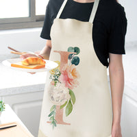 HKM-865107 Sleeveless Antifouling Apron in Cotton and Linen with Letter Patterns - One Size