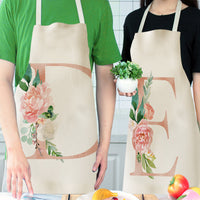 HKM-865107 Sleeveless Antifouling Apron in Cotton and Linen with Letter Patterns - One Size