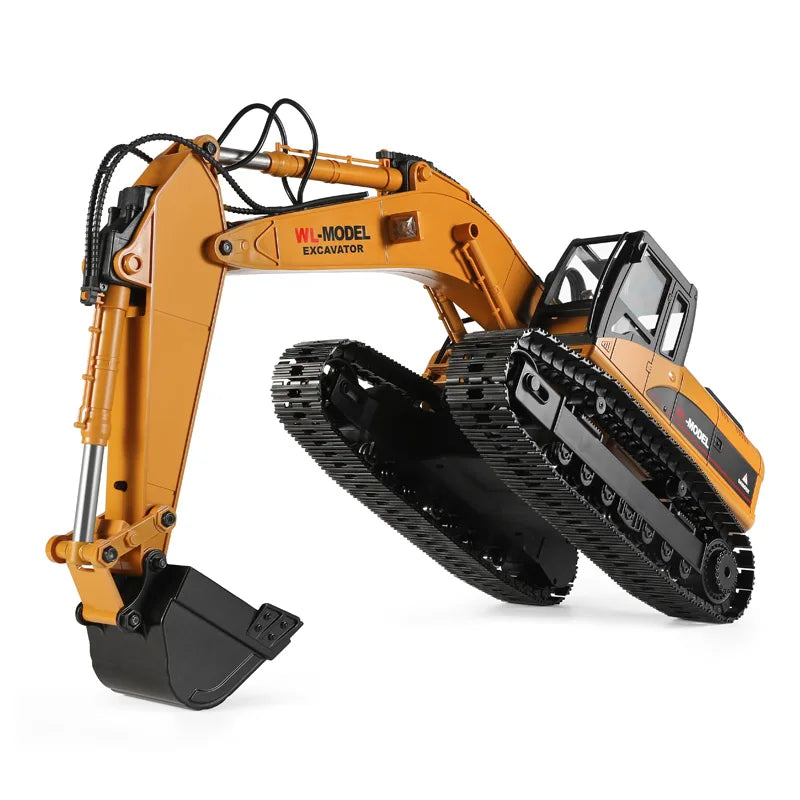 HKM-865235 1:16 Remote Control Diecast Metal Excavator with Light, Sound, and Smoke Functions