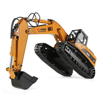HKM-865235 1:16 Remote Control Diecast Metal Excavator with Light, Sound, and Smoke Functions
