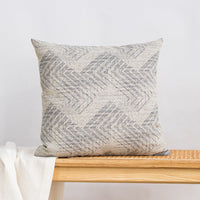 HKM-865235 Loop Velvet Geometric Pattern Pillow Cover with Four Fur Balls, 45x45cm and 30x50cm Options