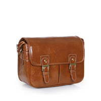 HKM-865299 One-Shoulder Camera Bag with High-Grade Canvas and PU Leather, Multiple Sizes Available