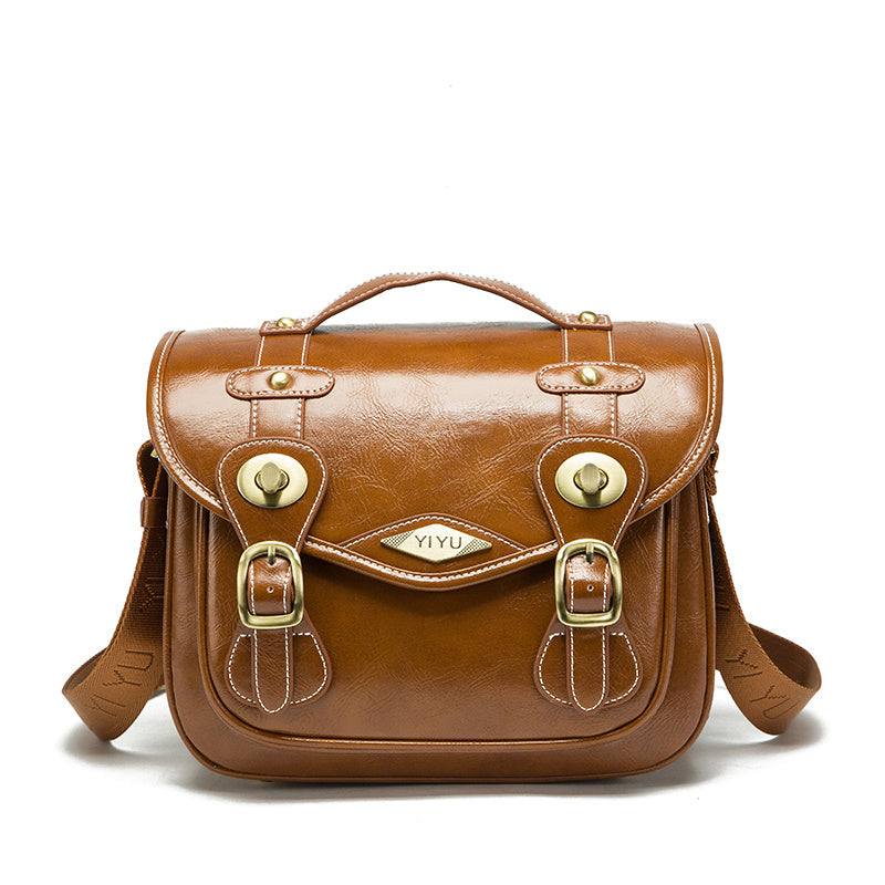 HKM-865299 One-Shoulder Camera Bag with High-Grade Canvas and PU Leather, Multiple Sizes Available