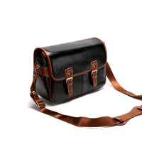 HKM-865299 One-Shoulder Camera Bag with High-Grade Canvas and PU Leather, Multiple Sizes Available