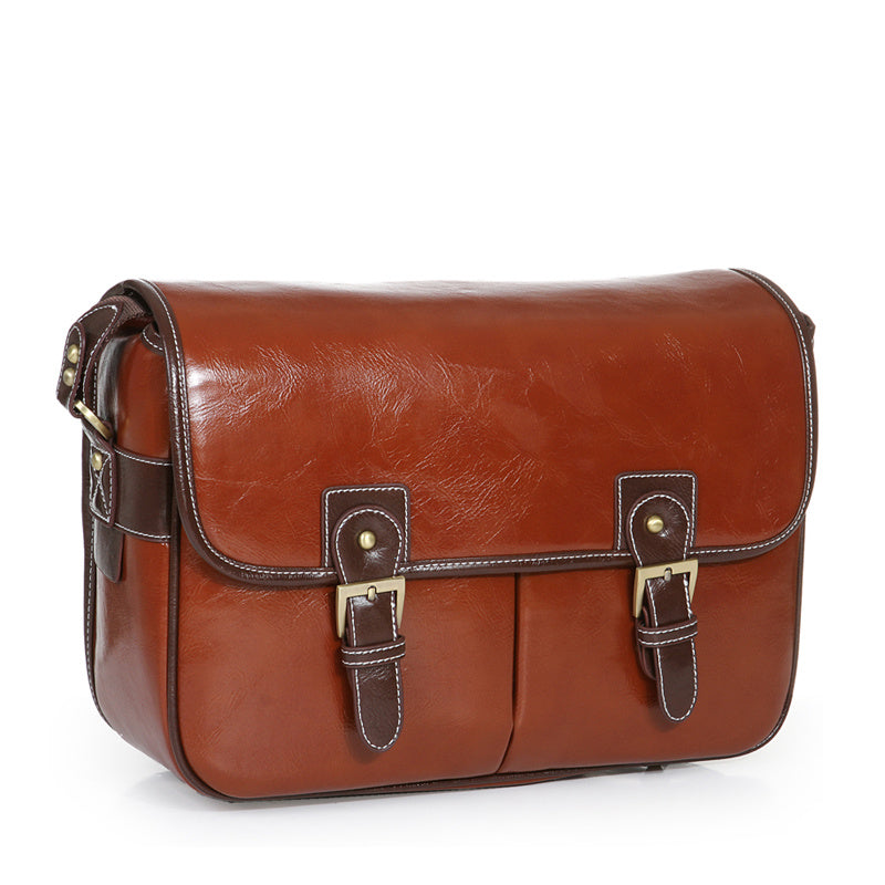 HKM-865299 One-Shoulder Camera Bag with High-Grade Canvas and PU Leather, Multiple Sizes Available