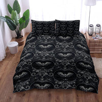 HKM-865427 Gothic Bat Digital Print Quilt Cover Set with Pillowcases – Available in Multiple Sizes