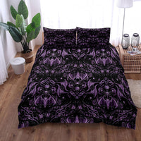 HKM-865427 Gothic Bat Digital Print Quilt Cover Set with Pillowcases – Available in Multiple Sizes