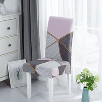 HKM-865491 Elastic Chair Cushion Cover for Home and Hotel – Modern Geometric Styles, Polyester Fiber, Versatile Use