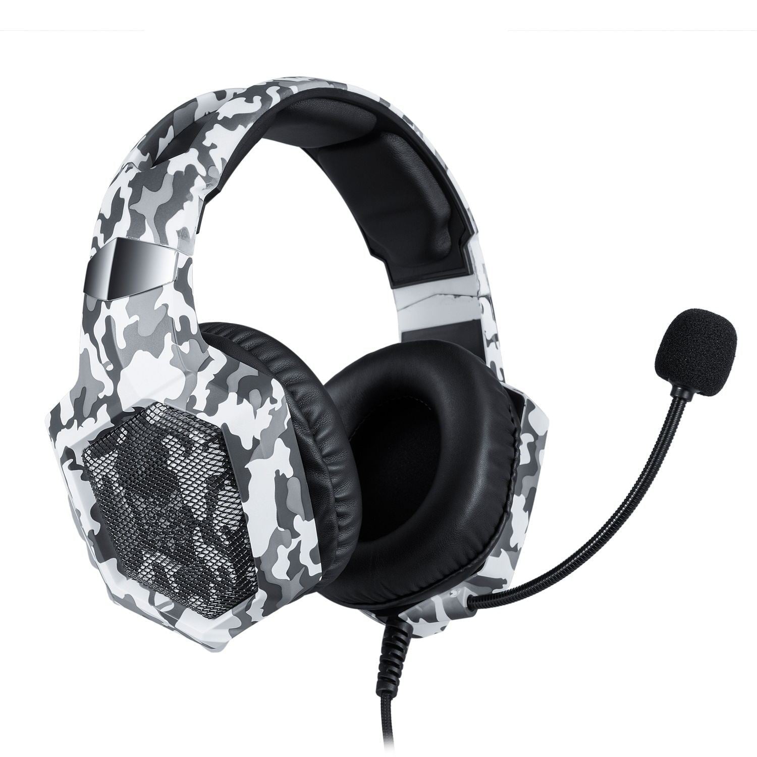 HKM-865491 K8 Camouflage Gaming Headphones with 3.5mm Plug for PS4, Xbox One, iPhone, and iPad