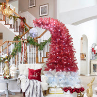 HKM-865555 6FT Bendable Santa Hat Style Artificial Christmas Tree with 1250 Branch Tips and 300 LED Lights