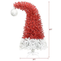 HKM-865555 6FT Bendable Santa Hat Style Artificial Christmas Tree with 1250 Branch Tips and 300 LED Lights