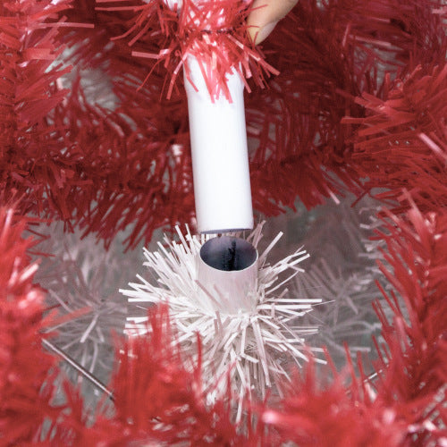 HKM-865555 6FT Bendable Santa Hat Style Artificial Christmas Tree with 1250 Branch Tips and 300 LED Lights