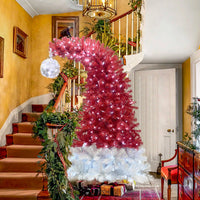 HKM-865555 6FT Bendable Santa Hat Style Artificial Christmas Tree with 1250 Branch Tips and 300 LED Lights