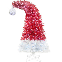 HKM-865555 6FT Bendable Santa Hat Style Artificial Christmas Tree with 1250 Branch Tips and 300 LED Lights