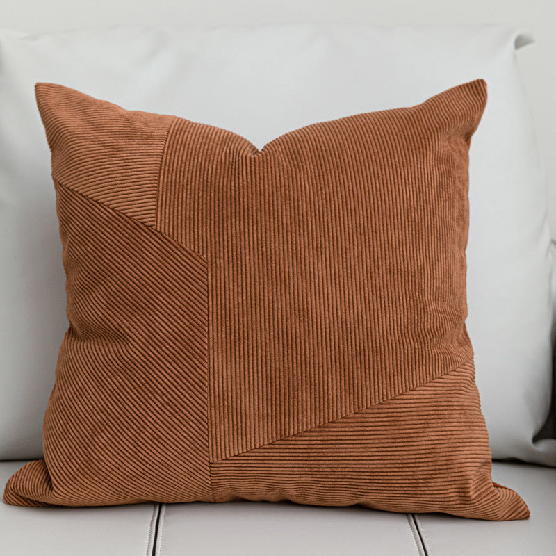 HKM-865555 Modern Minimalist Reddish Brown Pillowcases with Optional Core - 50X50cm