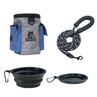 HKM-865619 Pet Training Set with Rope, Training Bag, and Collapsible Dog Bowl - Multiple Color Options Available