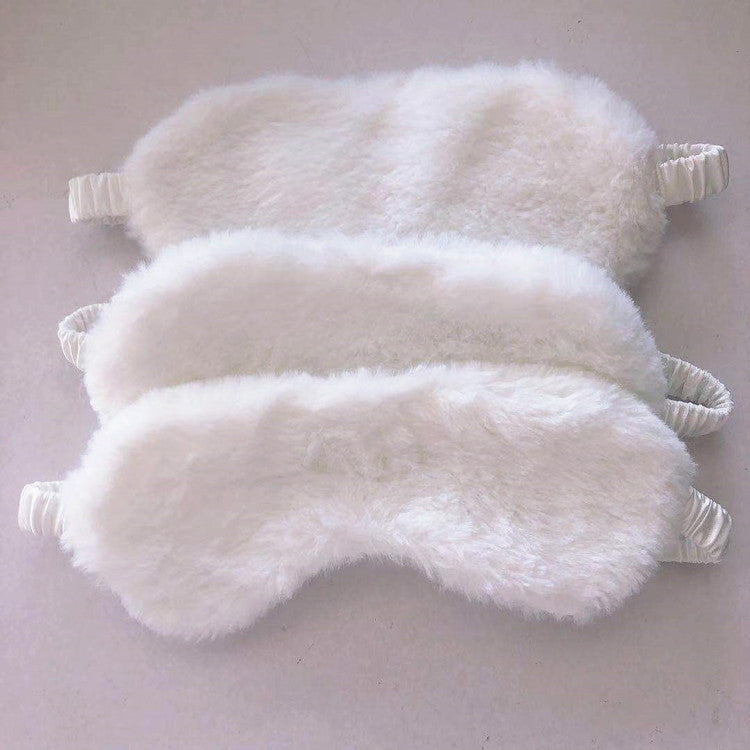 HKM-865747 Soft Imitation Rabbit Hair Plush Eye Mask for Comfortable Sleep and Relaxation