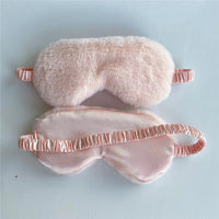 HKM-865747 Soft Imitation Rabbit Hair Plush Eye Mask for Comfortable Sleep and Relaxation