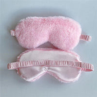 HKM-865747 Soft Imitation Rabbit Hair Plush Eye Mask for Comfortable Sleep and Relaxation