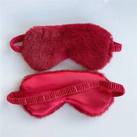 HKM-865747 Soft Imitation Rabbit Hair Plush Eye Mask for Comfortable Sleep and Relaxation