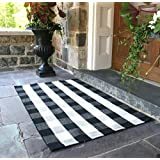 HKM-865811 Cotton Buffalo Plaid Area Rugs - Available in 60x90cm and 60x130cm Sizes