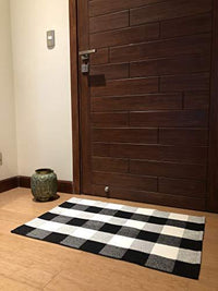 HKM-865811 Cotton Buffalo Plaid Area Rugs - Available in 60x90cm and 60x130cm Sizes