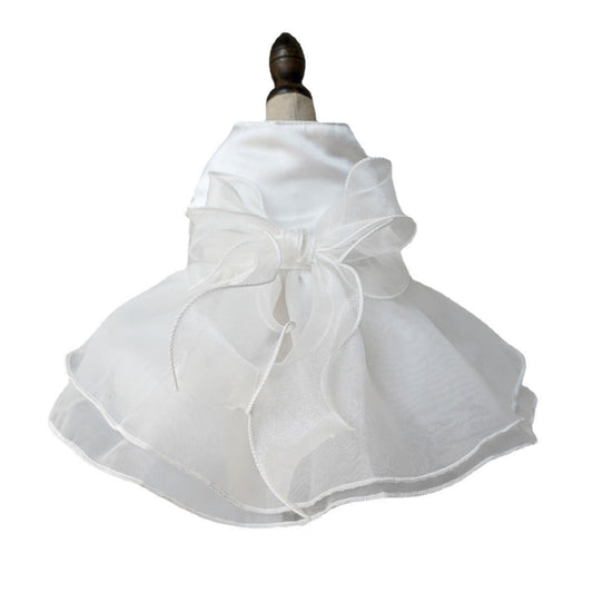 HKM-865875 Pet Wedding Dress Skirt Gown in White, Pink, and Green for Special Occasions