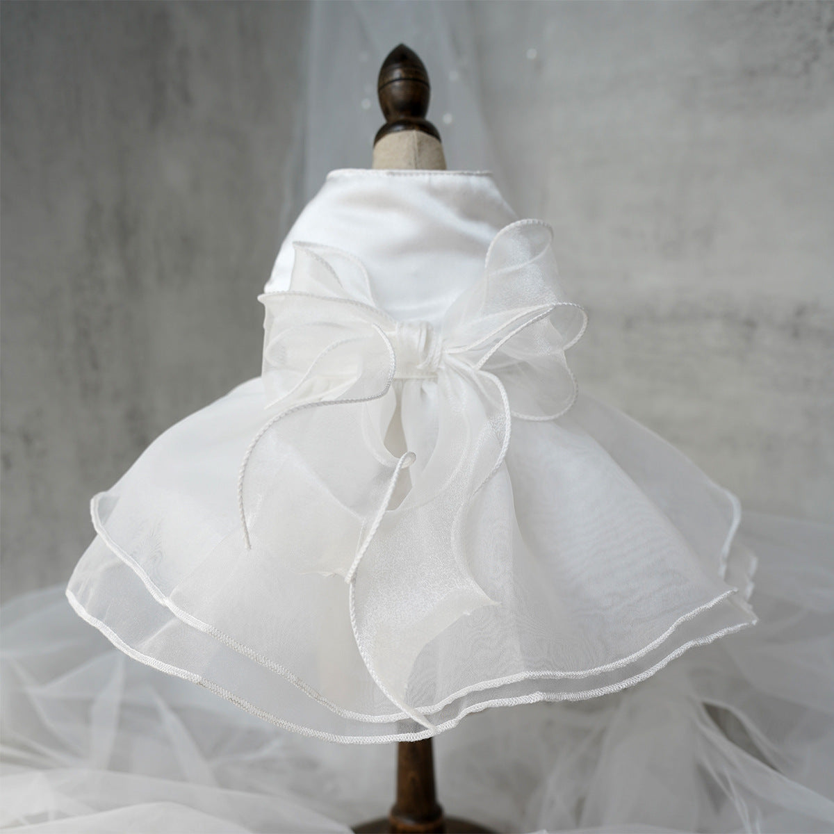 HKM-865875 Pet Wedding Dress Skirt Gown in White, Pink, and Green for Special Occasions