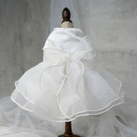 HKM-865875 Pet Wedding Dress Skirt Gown in White, Pink, and Green for Special Occasions