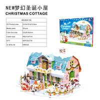 HKM-866259 3D Christmas Train Paper Puzzle Model with Lights for Creative Assembly and Play