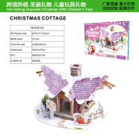 HKM-866259 3D Christmas Train Paper Puzzle Model with Lights for Creative Assembly and Play