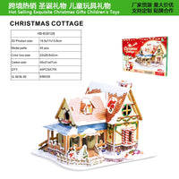 HKM-866259 3D Christmas Train Paper Puzzle Model with Lights for Creative Assembly and Play