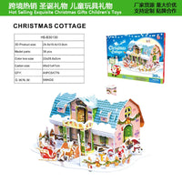 HKM-866259 3D Christmas Train Paper Puzzle Model with Lights for Creative Assembly and Play