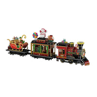 HKM-866259 3D Christmas Train Paper Puzzle Model with Lights for Creative Assembly and Play