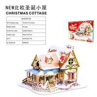 HKM-866259 3D Christmas Train Paper Puzzle Model with Lights for Creative Assembly and Play