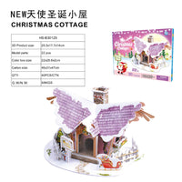 HKM-866259 3D Christmas Train Paper Puzzle Model with Lights for Creative Assembly and Play
