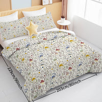 HKM-866259 Mushroom Print Microfiber Comforter Set with Shams - Twin, Full, Queen, King Sizes Available