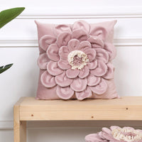 HKM-866387 Three-Dimensional Embroidered Flannel Pillowcase with Floral Design - 45x45cm