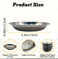 HKM-866451 Stainless Steel Cat Feeding Bowl and Plate Set - Multiple Sizes Available