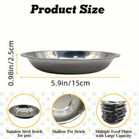 HKM-866451 Stainless Steel Cat Feeding Bowl and Plate Set - Multiple Sizes Available
