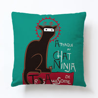 HKM-866643 Modern Cartoon Cat Pillowcase in Linen – 45x45cm Cushion Cover for Cozy Decor