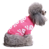 HKM-867091 Cozy Polyester Pet Sweater - Available in Pink, Gray, Black, Red, and Blue, Sizes XS to XXL