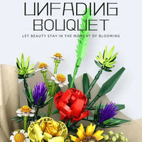 HKM-867155 Sunflower Bouquet 3D Block Ornament DIY Assembly Kit for Ages 8 and Up