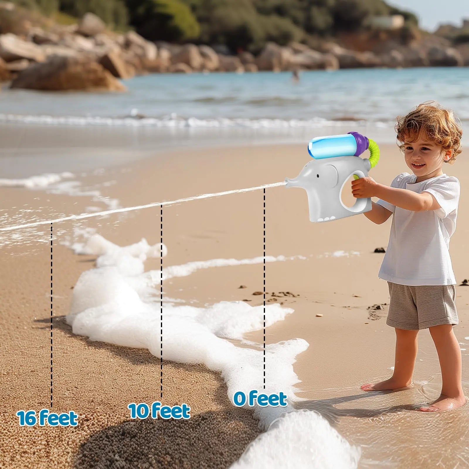 HKM-867219 Cute Electric Elephant Water Shooter Toy for Kids with Tanks
