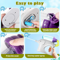 HKM-867219 Cute Electric Elephant Water Shooter Toy for Kids with Tanks